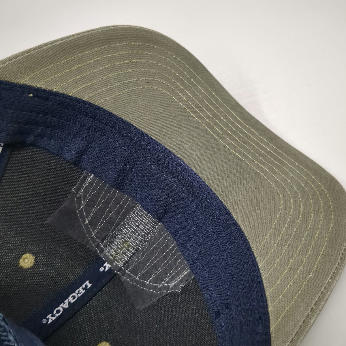 Legacy Sun Valley Idaho Mountain Patch Trucker Hat Beige Blue Gray One Size