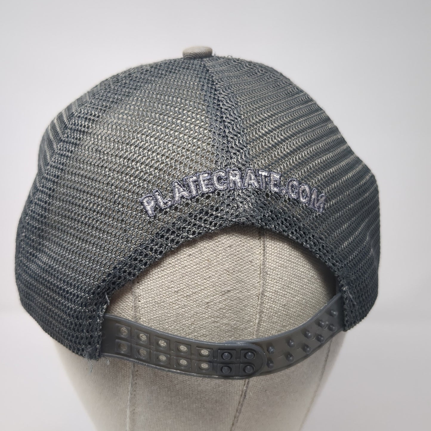 Plate Crate Snapback Trucker Hat Gray One Size Adjustable Embroidered Mesh Back