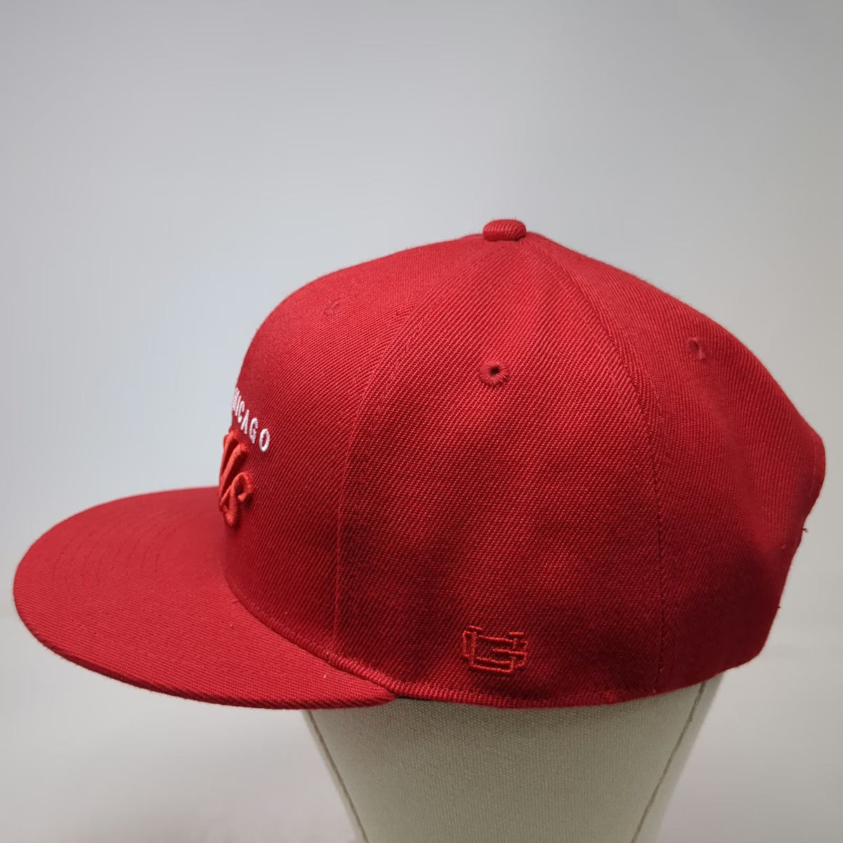 Ultra Game Chicago Bulls NBA Snapback Hat Red One Size 3D Script Logo Flat Brim
