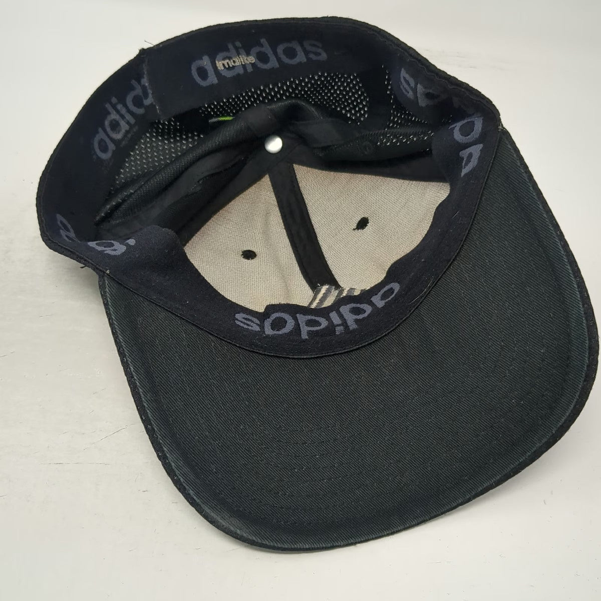 adidas Baseball Cap Black XL Performance Mesh Stretch Fit Climalite Athletic Hat