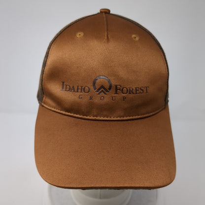 Idaho Forest Group Strapback Hat Brown One Size Adjustable Vented Holes 6 Panel