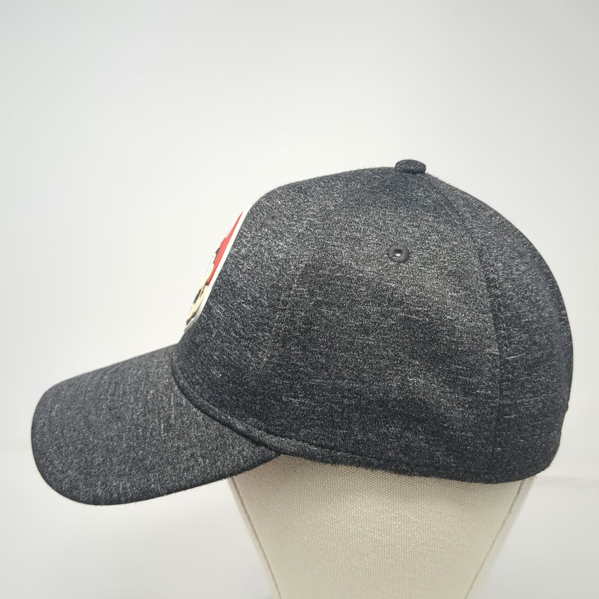 Nintendo Mario Patch Baseball Cap Gray Red White One Size Fitted Stretch Hat