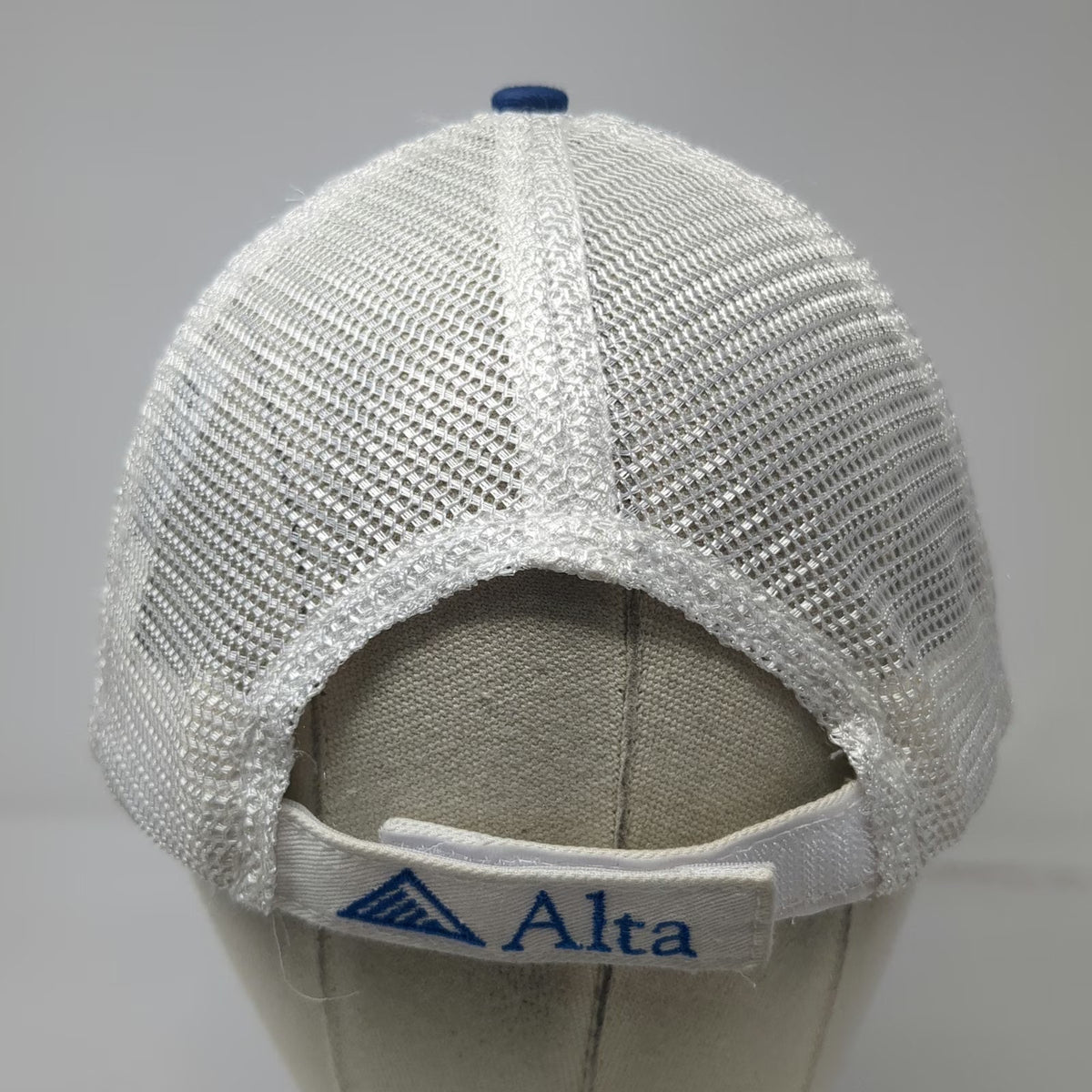 Alta 5 Panel Blue White One Size Hat Mesh Back Stripe Mountain Ski Strapback