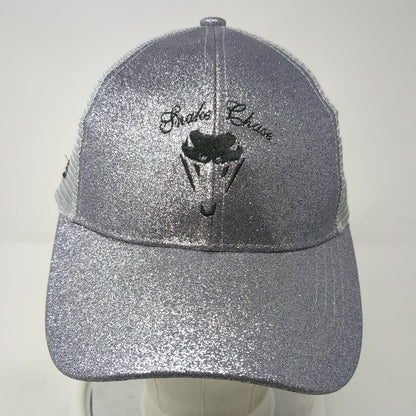 Snake Chase 2023 Ponytail Trucker Hat Gray One Size Adjustable Glitter Mesh Back