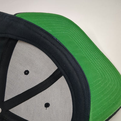 Nike Snapback Black Hat M Green Underbrim Embroidered Swoosh Logo Pro Cap