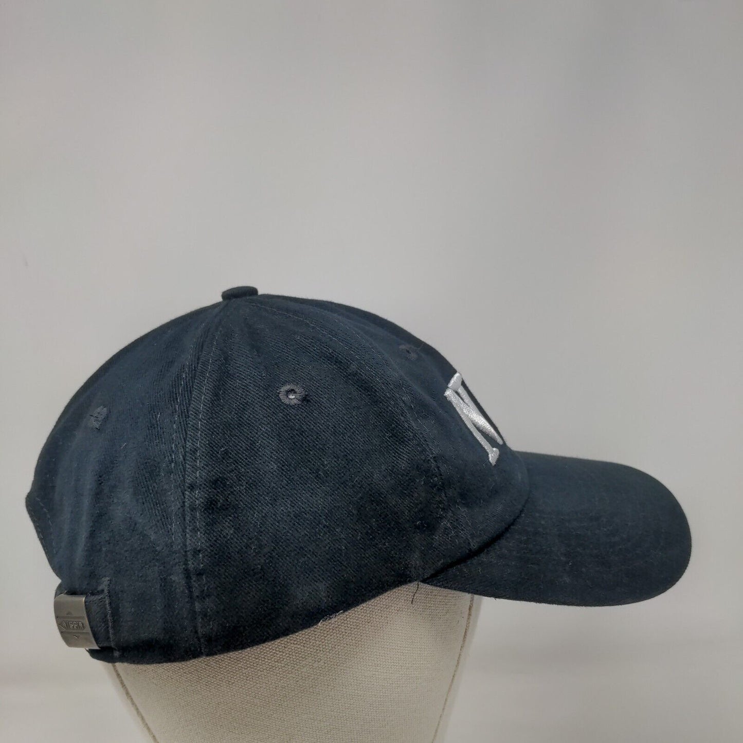 NYC Slideback Hat Blue One Size Adjustable Embroidered Vented Holes 6 Panel