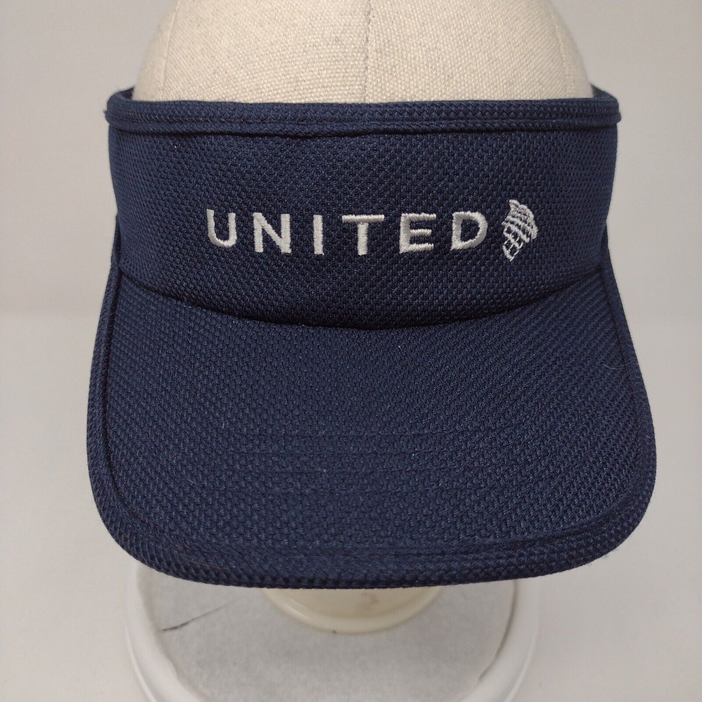 United Strapback Sun Visor Cap Blue OSFA Adjustable Embroidered Lightweight