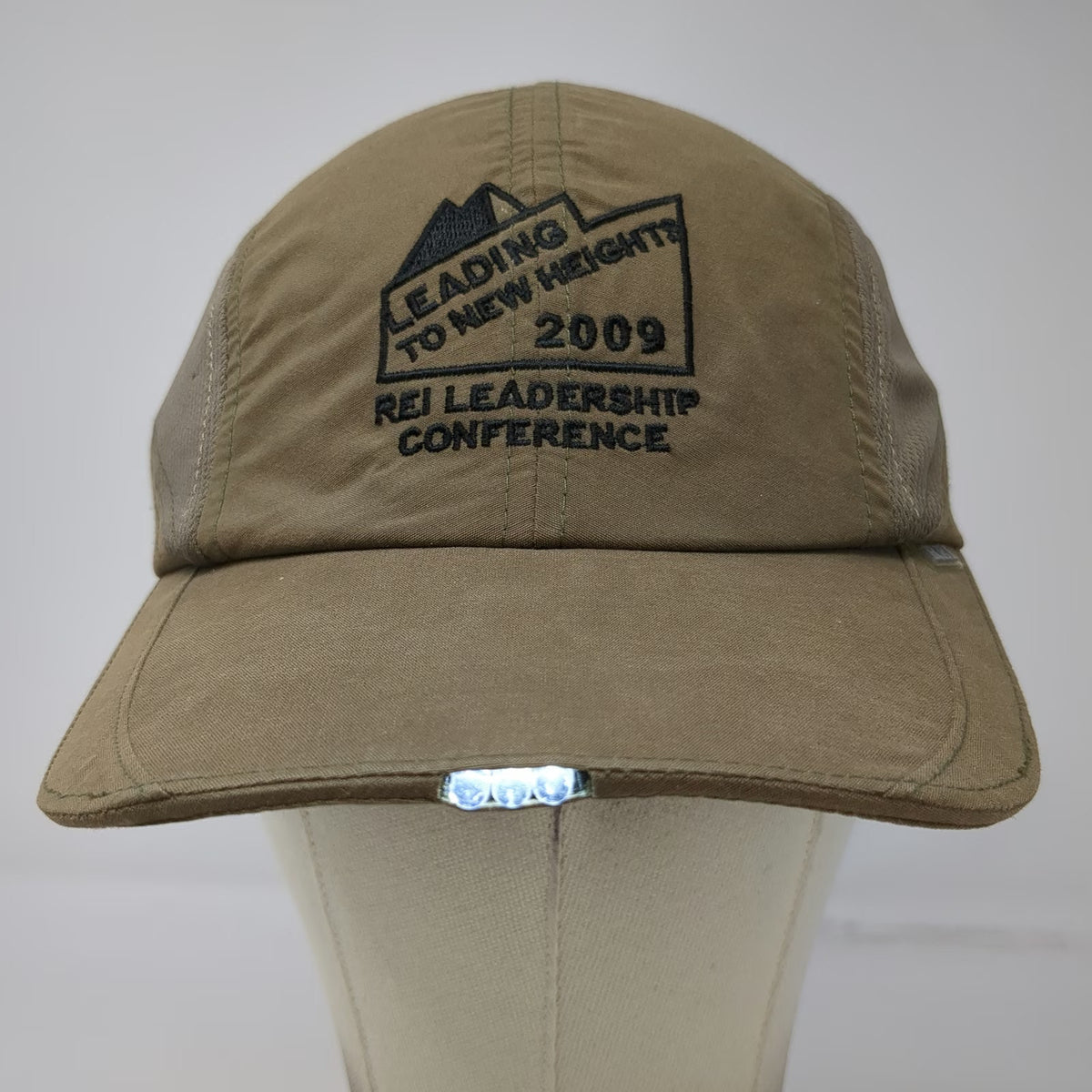 REI Baseball Cap Brown One Size 2009 Leadership Conference LED Light Brim Hat