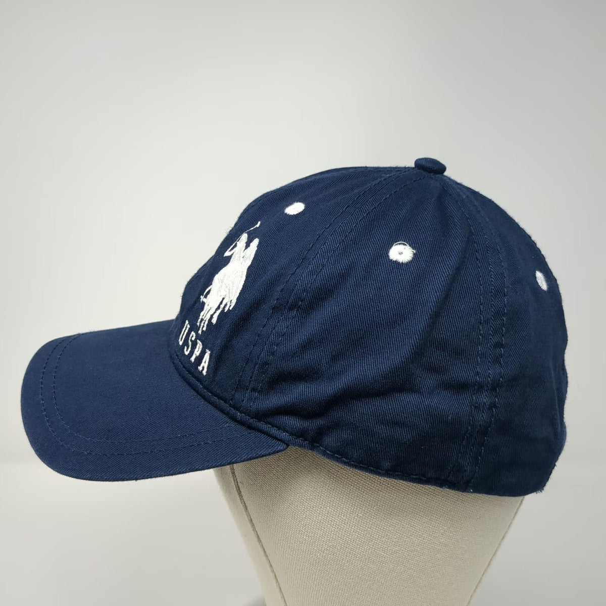 U.S. Polo Assn. Baseball Cap Blue One Size Distressed Strapback Hat USPA 3 Logo