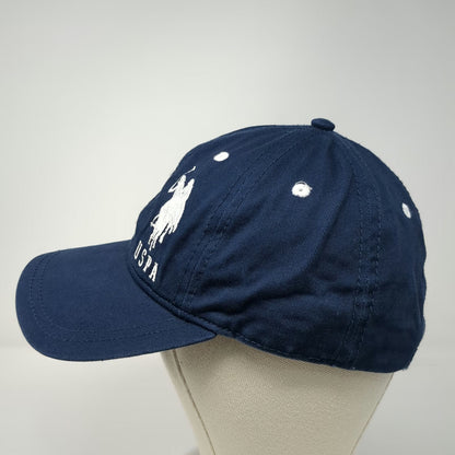U.S. Polo Assn. Baseball Cap Blue One Size Distressed Strapback Hat USPA 3 Logo