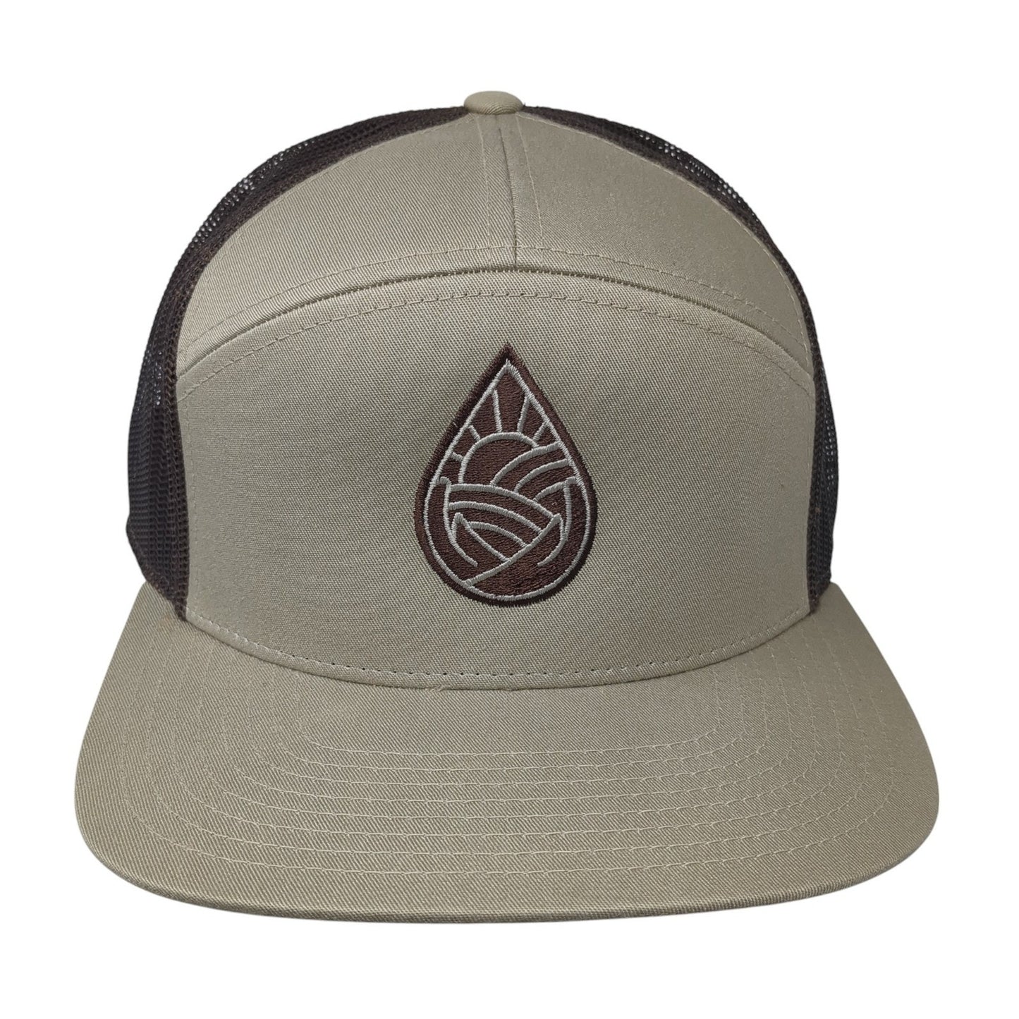 Richardson Snapback Trucker Hat Brown One Size Adjustable Embroidered Mesh Back