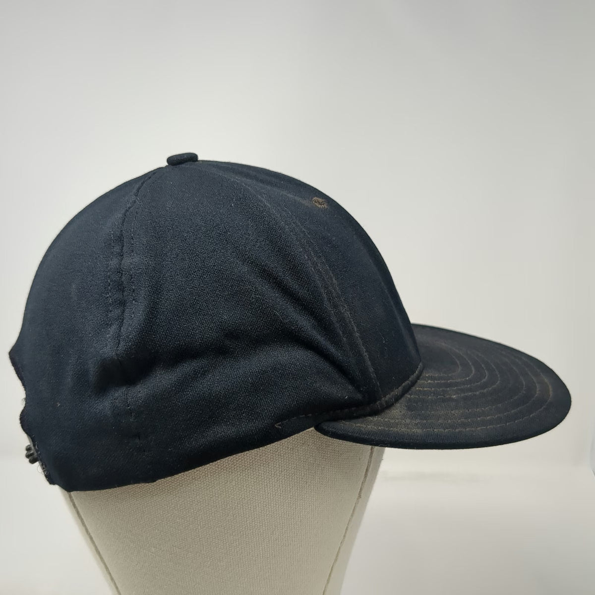 AJD Snapback Black L Nylon Double Knit Blank Hat Plain 6 Panel Adjustable Cap