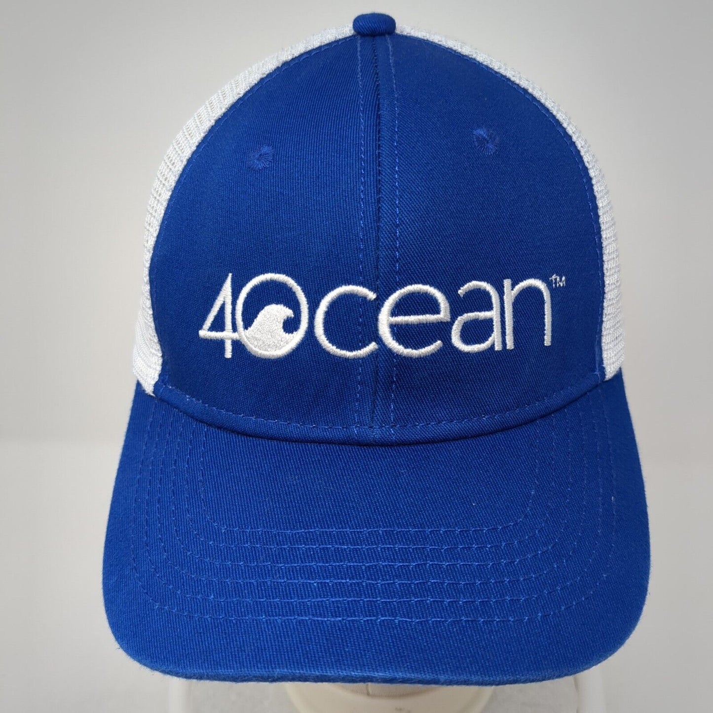4Ocean Snapback Trucker Hat Blue One Size Adjustable Embroidered Mesh Back