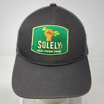 Gray Trucker Hat One Size Solely Real Clean Food Snapback Mesh Embroidered Logo