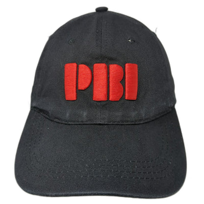 PIBI Red Puff Embroidery Black Baseball Cap Hat One Size Adjustable Strapback