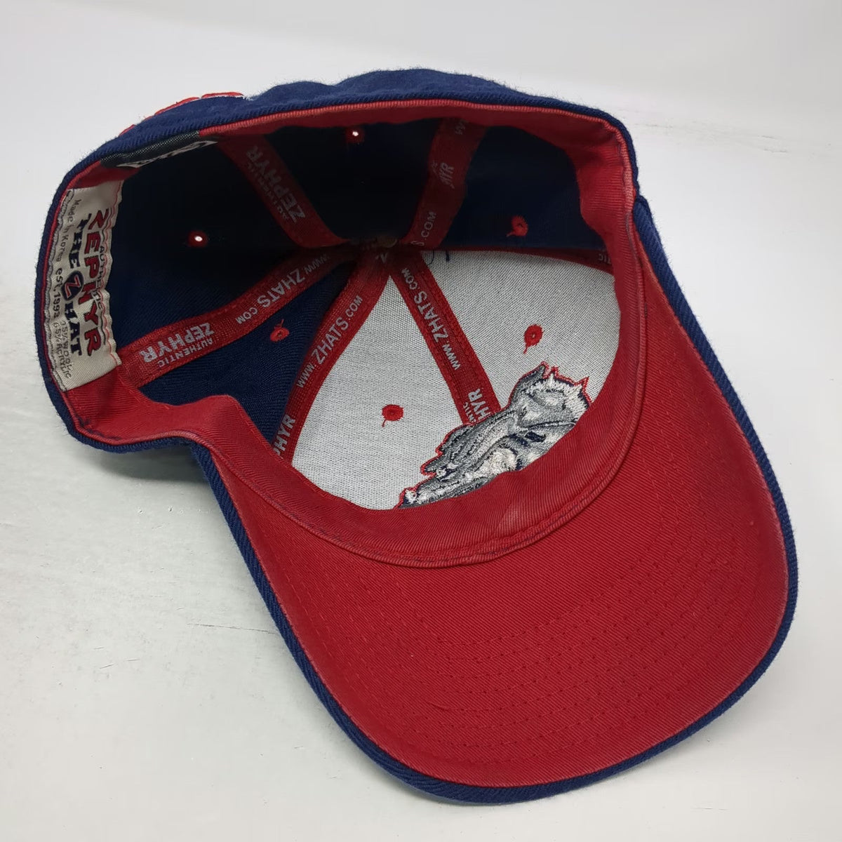 Gonzaga Bulldogs NCAA Zephyr Cap Blue 6 7/8 Wool Fitted Zags Mascot Hat College