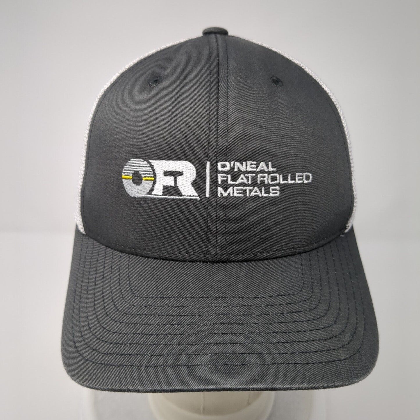 OR O'Neal Flat Rolled Metals Fitted Trucker Hat Gray OS Flexfit Mesh Yupoong