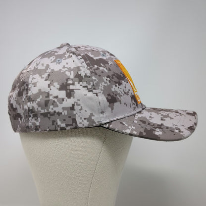 Mustad Baseball Cap Gray One Size Digital Camo Fishing Hook Patch Adjustable Hat