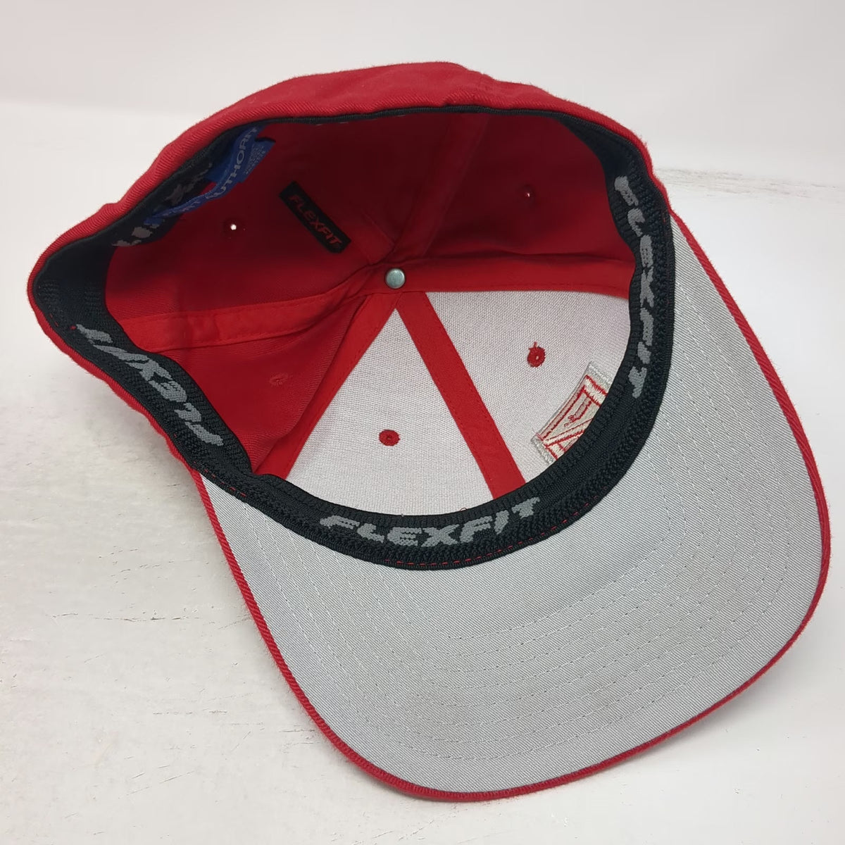 Port Authority Baseball Cap Red Gray Hat Size M Flexfit Embroidered Engineering