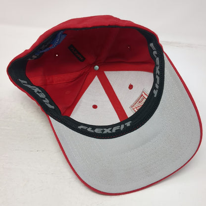 Port Authority Baseball Cap Red Gray Hat Size M Flexfit Embroidered Engineering