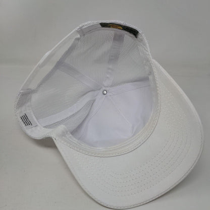 Bass Pro Shops Snapback Trucker Hat White OSFM Adjustable Mesh Back Gone Fishing