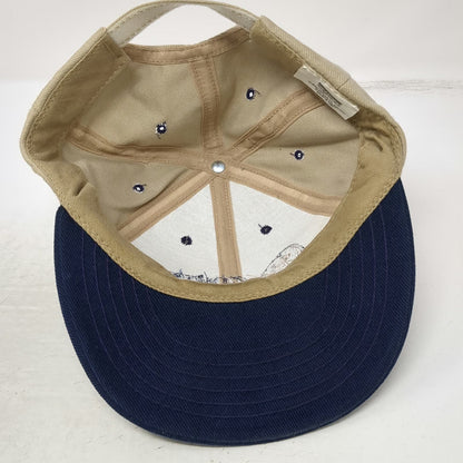 ESKCO GE Aircraft Engines Baseball Cap Beige Blue OSFM Strapback Two Tone Hat