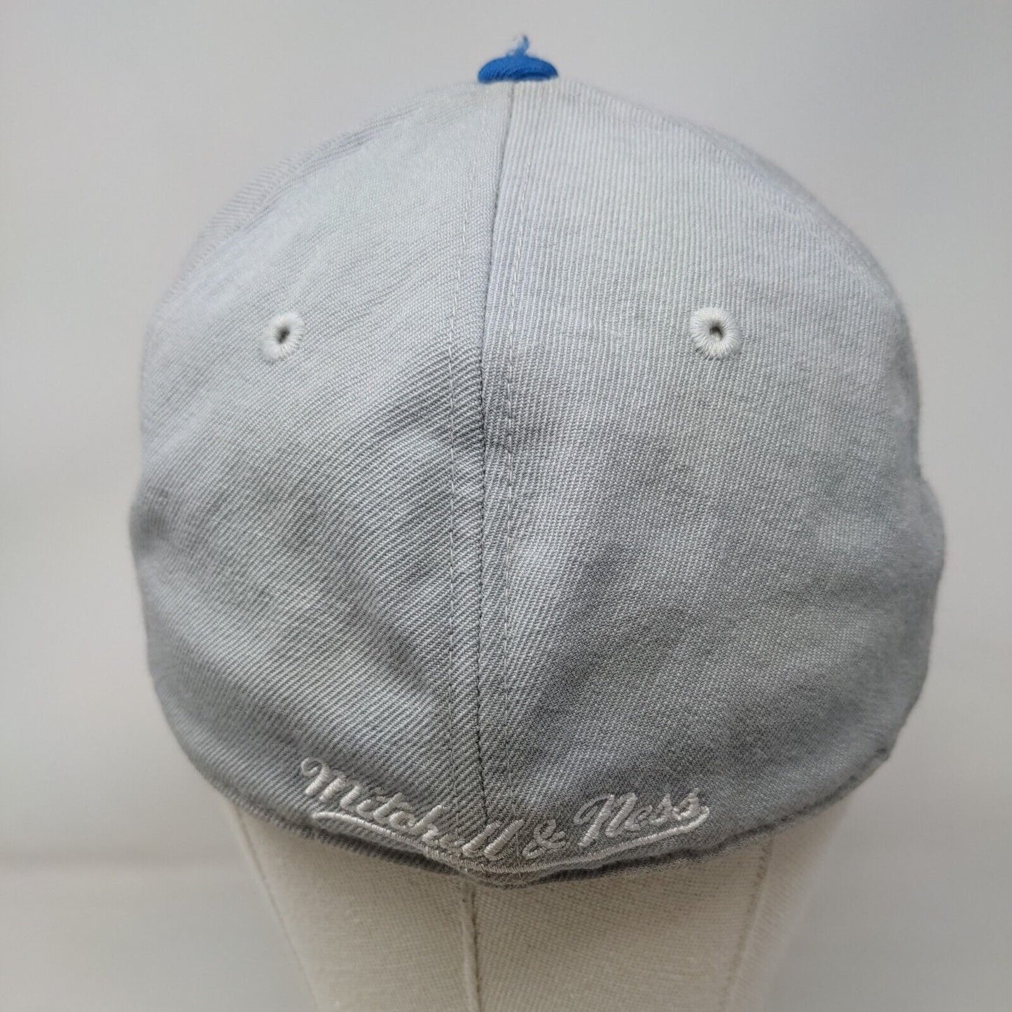 Orlando Magic Fitted Hat Gray Blue 7 1/4 Embroidered Logo NBA Mitchell & Ness