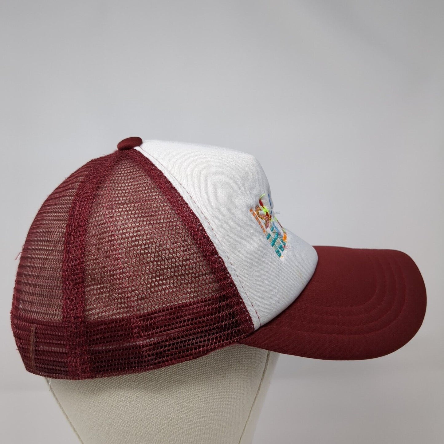 Isla Mujeres Snapback Trucker Hat Red OSFA Mesh Back Embroidered