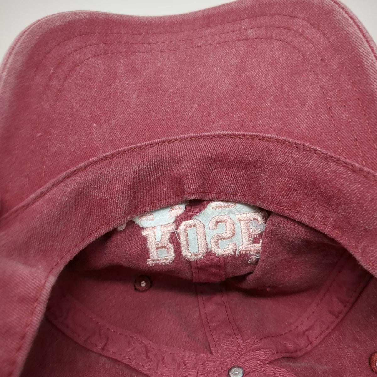 HC Baseball Cap Red White One Size Rose All Day Embroidered Strap Cotton Hat