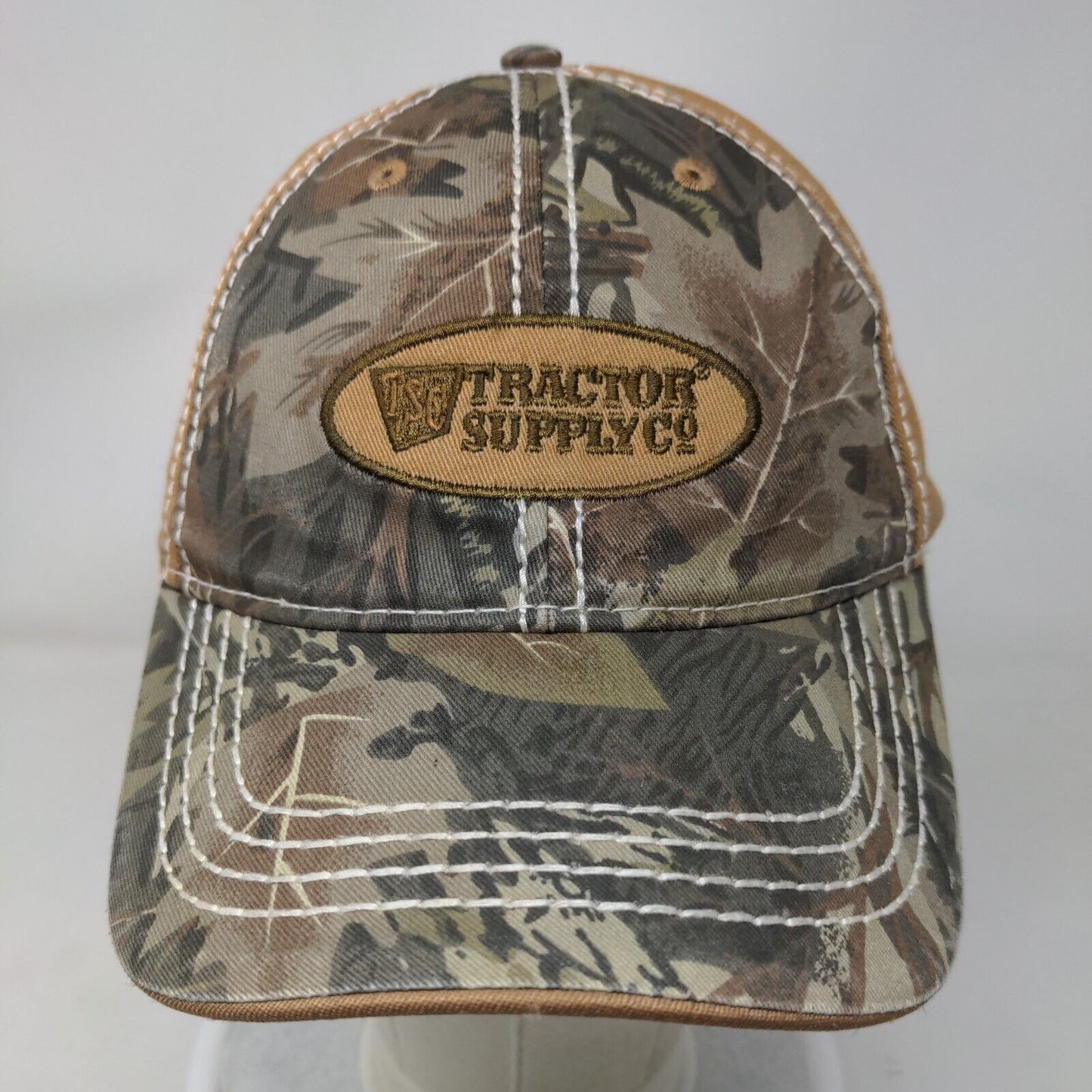 TSC Tractor Supply Co. Strapback Hat Camouflage OSFM Embroidered 6 Panel Cotton