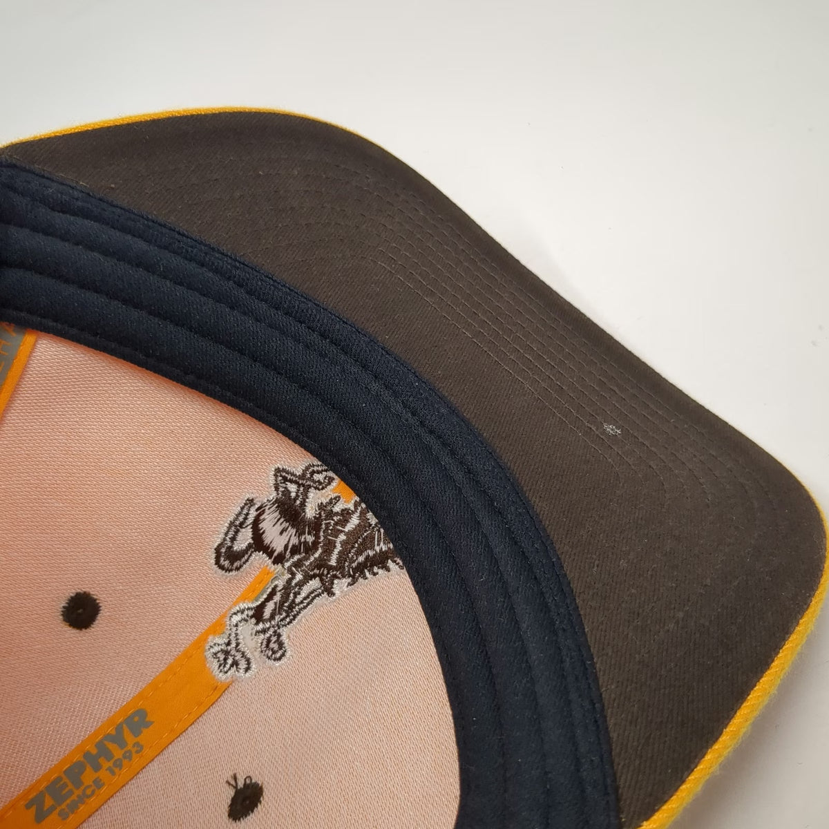 Wyoming Cowboys NCAA Zephyr Yellow Brown L Stretch Fit Steamboat Mascot Cap Hat