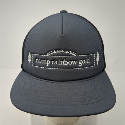 Camp Rainbow Gold Strapback Trucker Hat Gray OS Adjustable 110 Flexfit Mesh Back