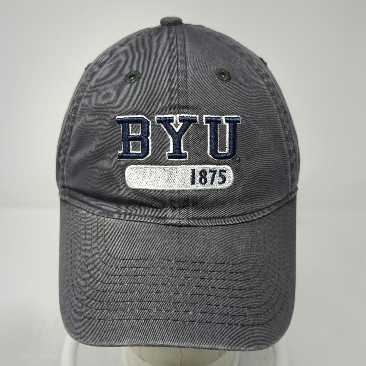 Legacy BYU Cougars NCAA Hat Gray Blue White One Size Slideback 1875 Embroidered