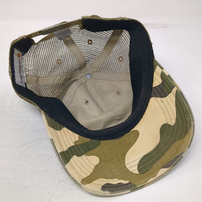 Carhartt Trucker Hat Green One Size Camo Mesh Back Snapback Embroidered Logo