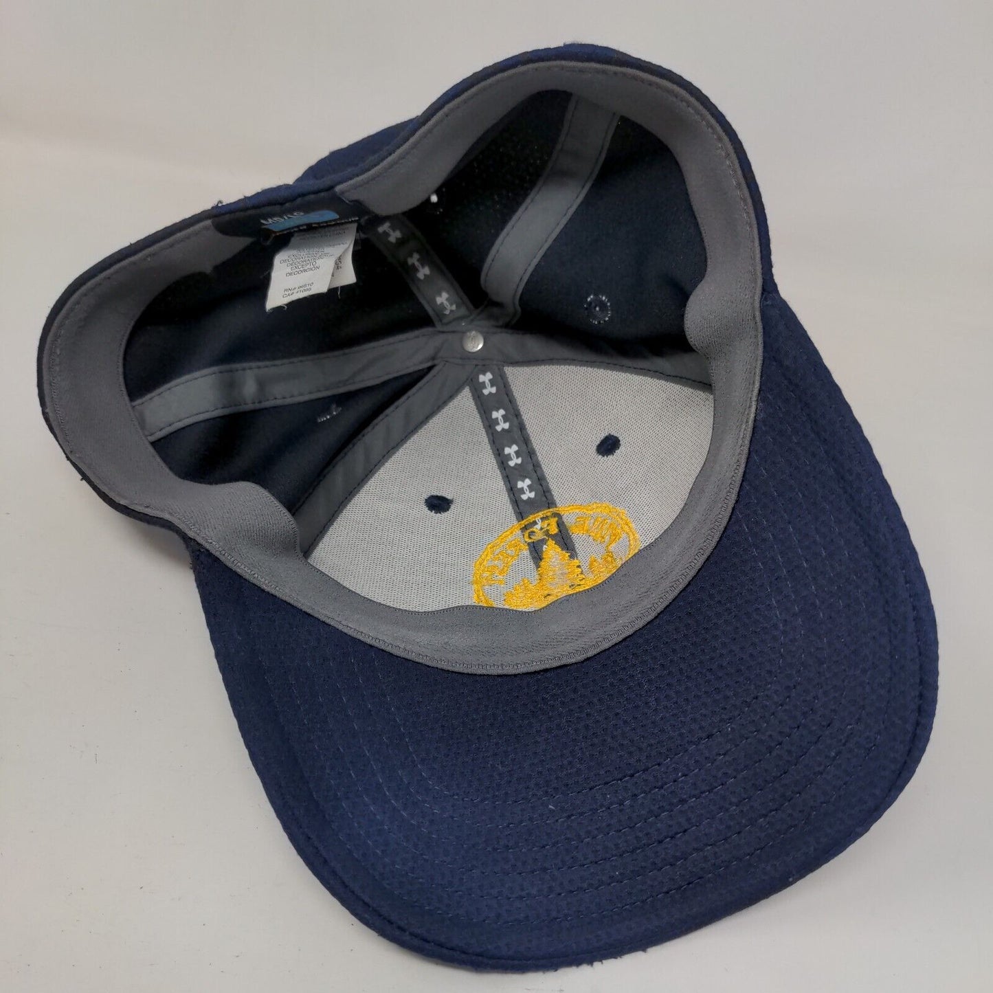 Pine Forest Camp Fitted Hat Blue M/L Embroidered Under Armour 6 Panel