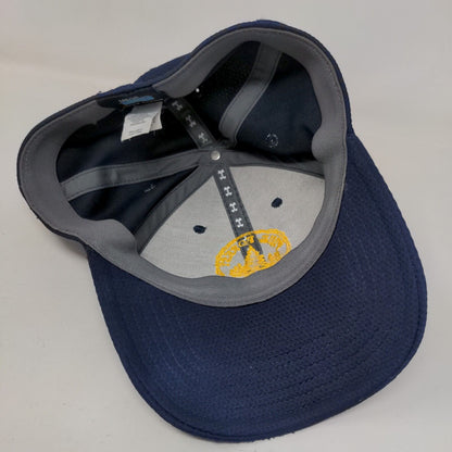 Pine Forest Camp Fitted Hat Blue M/L Embroidered Under Armour 6 Panel
