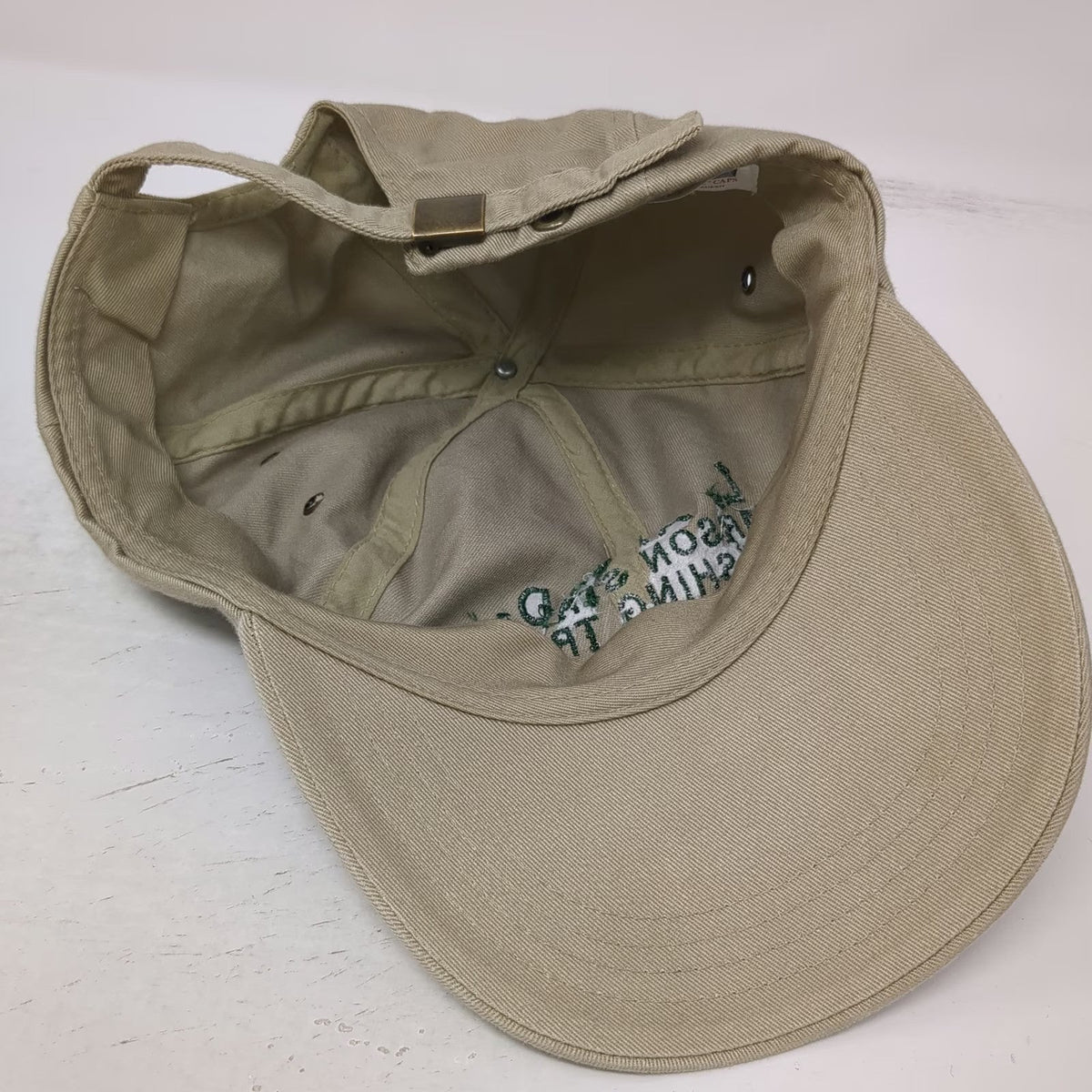 Cotton Deluxe Baseball Cap Beige One Size LASD Carson Fishing Trip Hat 2000