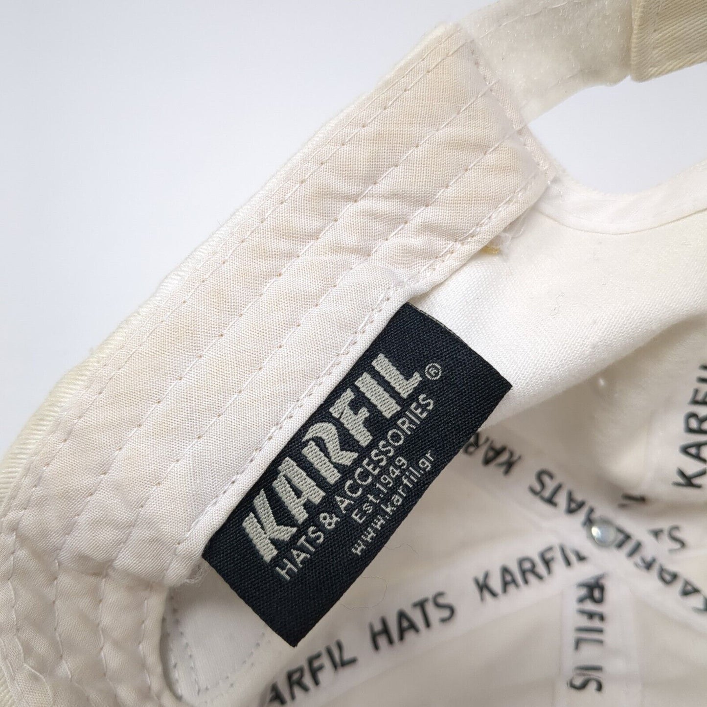 Greece Strapback Hat White One Size Adjustable Embroidered 6 Panel Karfil