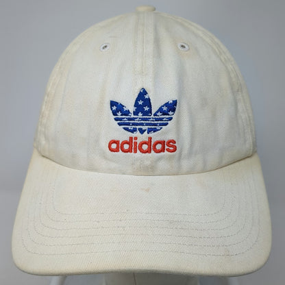 Adidas Baseball Cap Beige One Size Embroidered Trefoil Logo Stars Cotton Hat