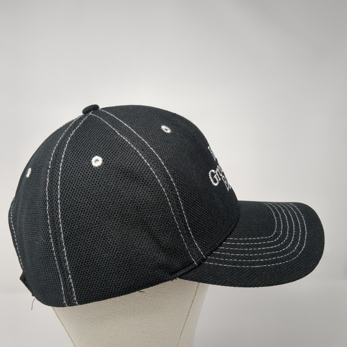 Big Green Egg Strapback Hat Black One Size Adjustable Embroidered Polyester
