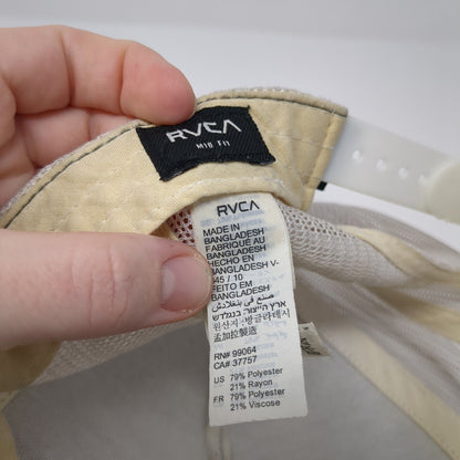 RVCA Quality And Function Snapback Trucker Hat Gray One Size Mesh Back