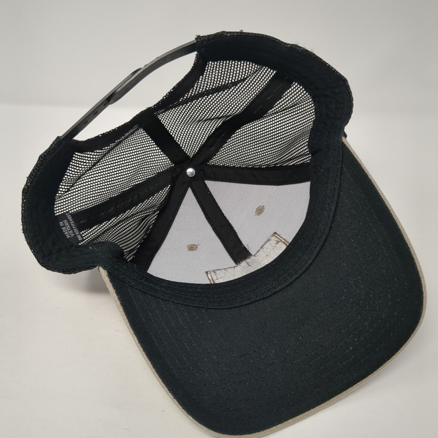 Scheels USA Flag Snapback Trucker Hat Tan One Size Mesh Back 6 Panel