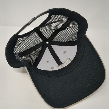 Scheels USA Flag Snapback Trucker Hat Tan One Size Mesh Back 6 Panel