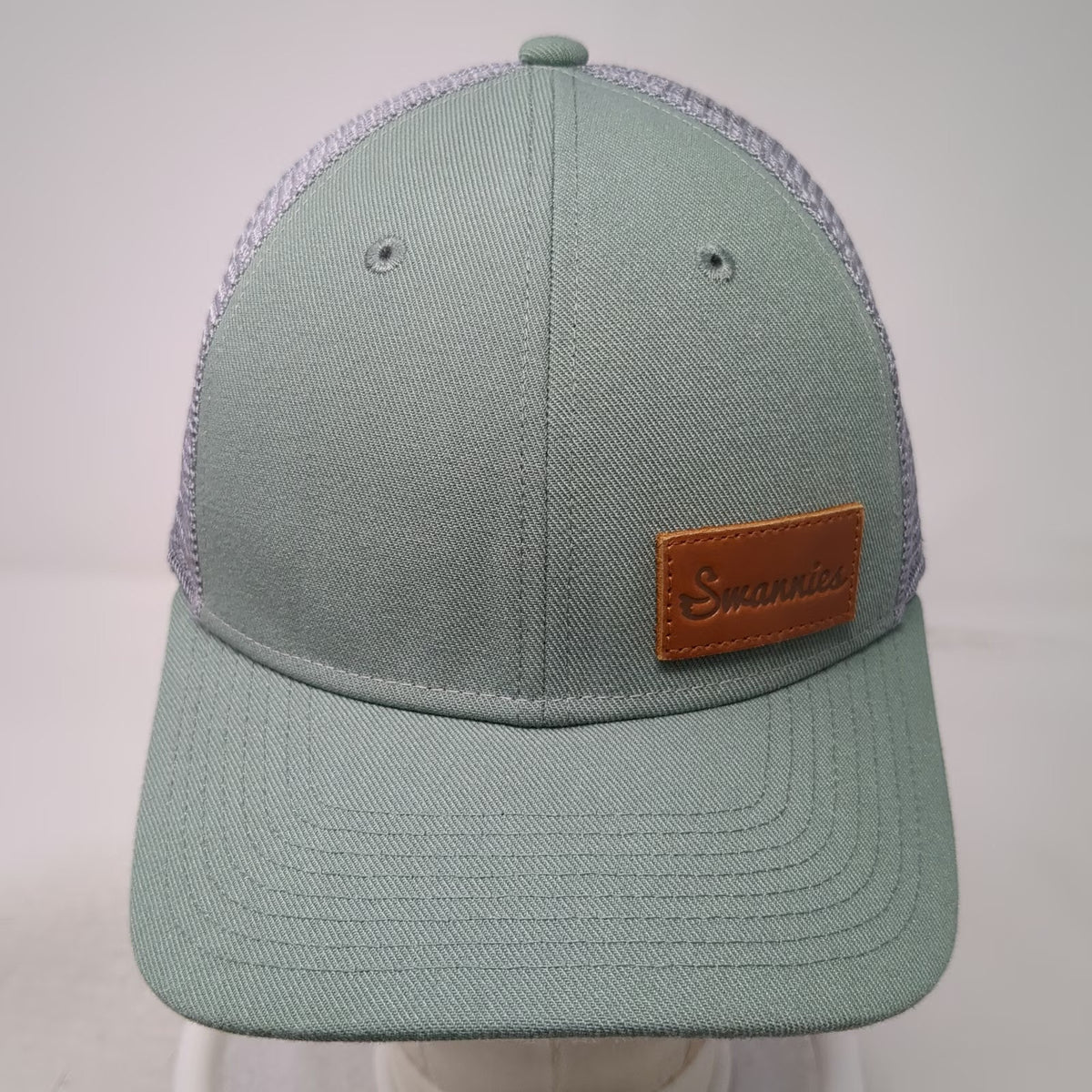 Swannies Trucker Hat Green One Size Mesh Back Snapback Logo Patch Golfing
