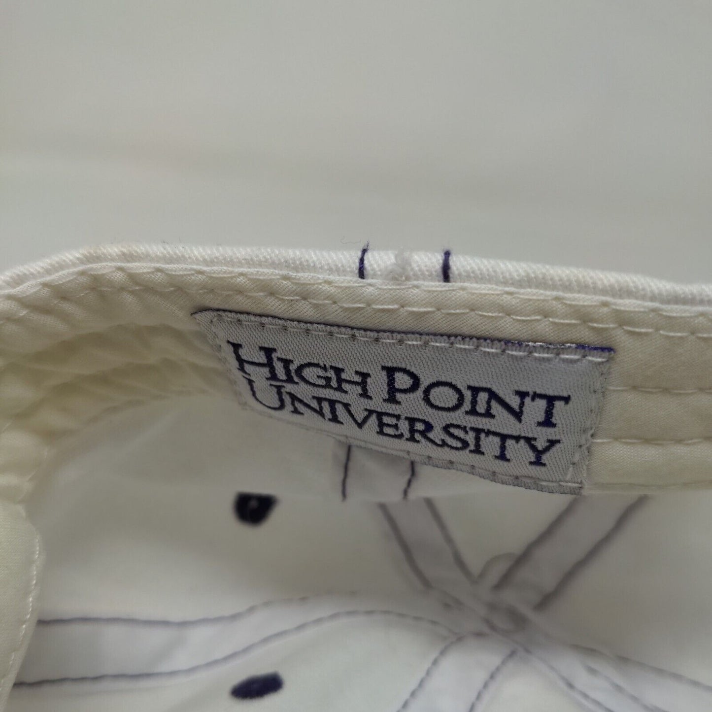 High Point University Men's Slideback Hat White Purple Embroidered Logo