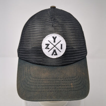 Zyia Active Patch Snapback Trucker Hat Black One Size Solid Mesh Back