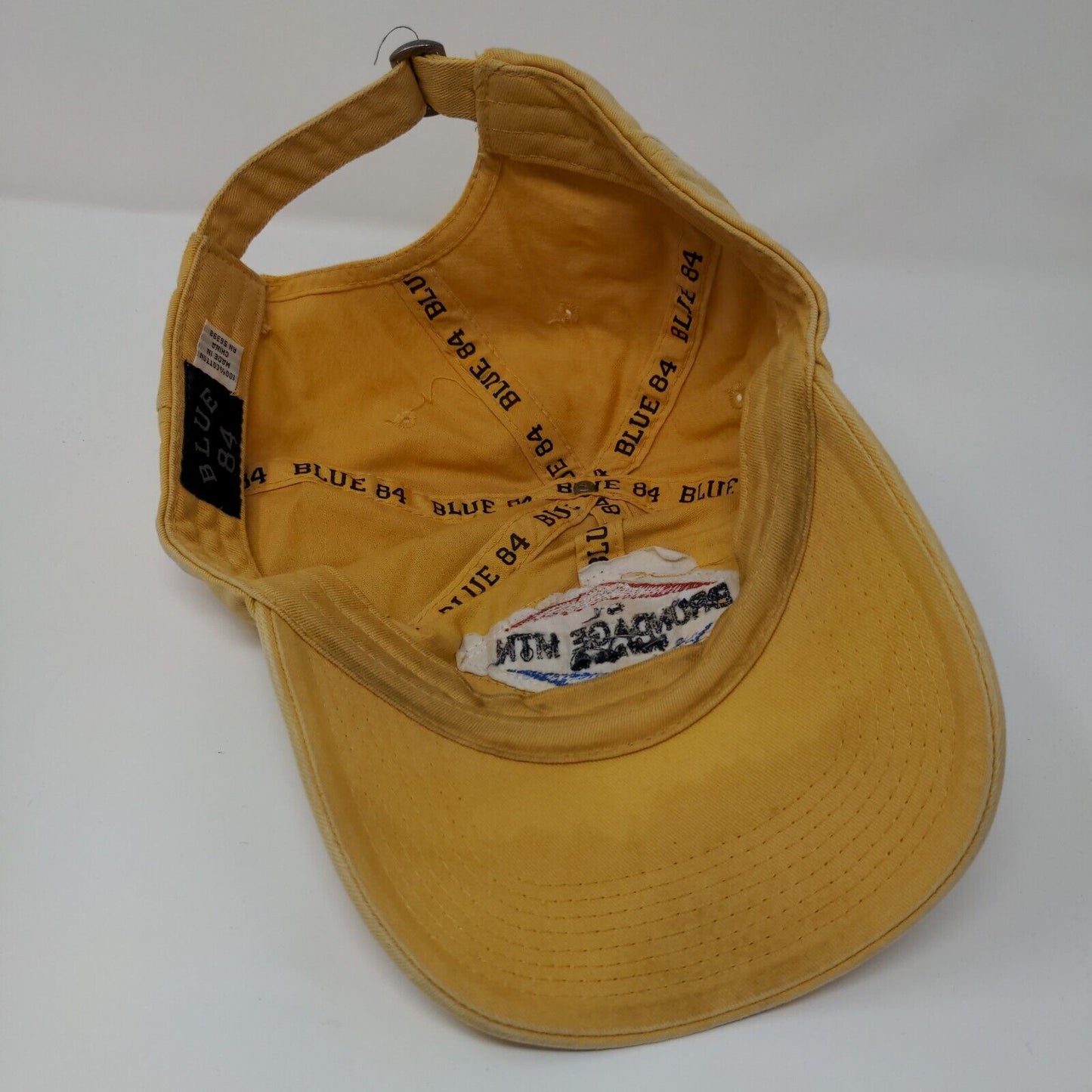 Brundage Mtn McCall ID Slideback Hat Yellow OSFA Adjustable Blue 84