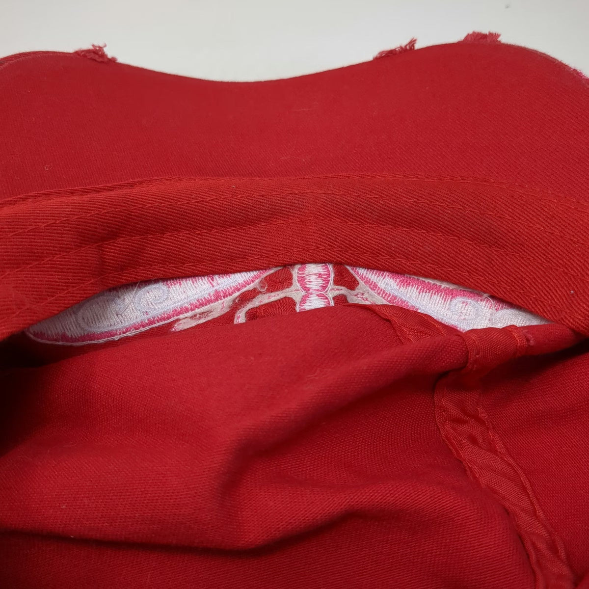 Army Cap Red One Size Dragonfly Rhinestone Distressed Floral Embroidery Hat