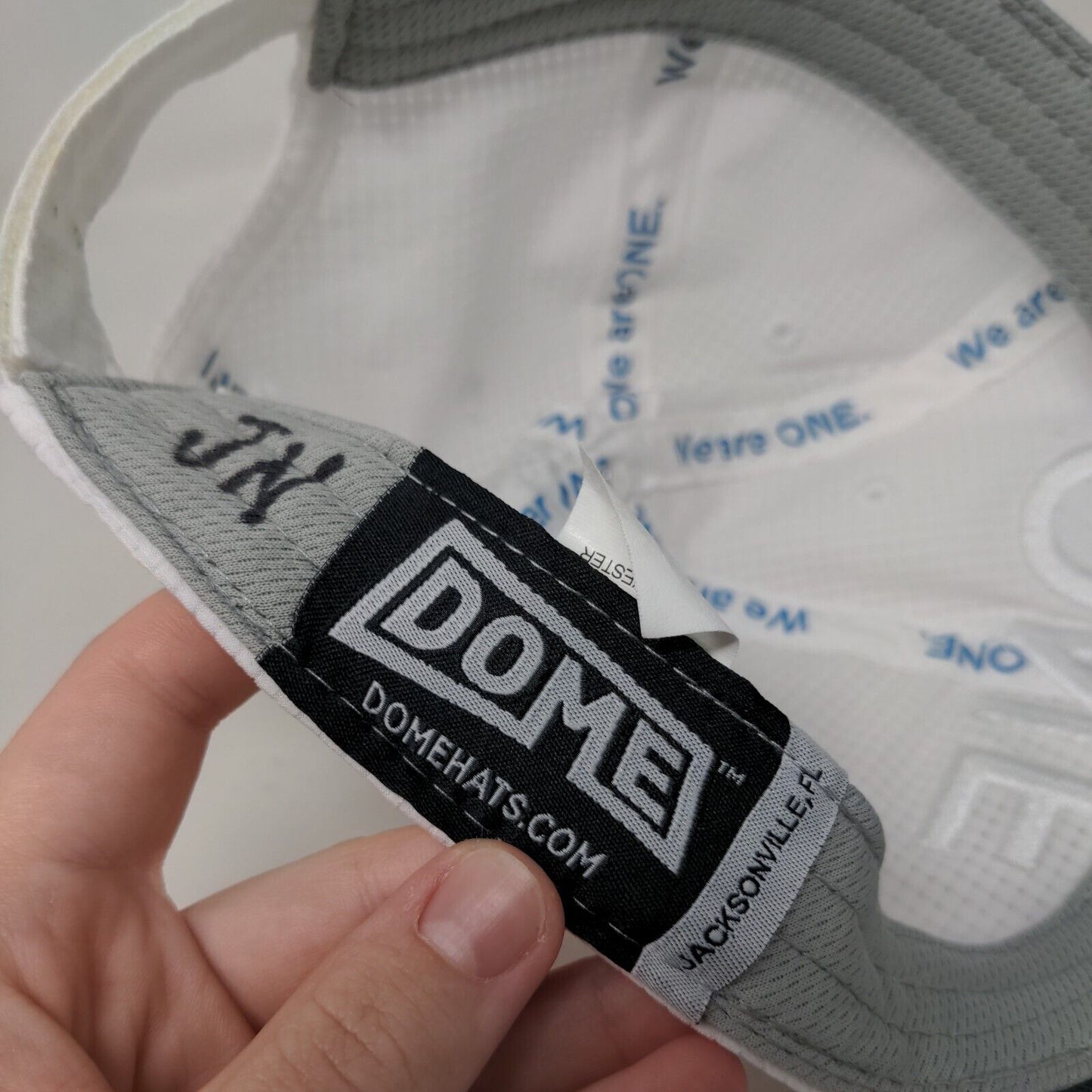 ONE Donecall Strapback Hat White One Size Adjustable Embroidered Dome Hats
