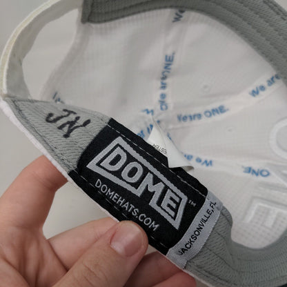 ONE Donecall Strapback Hat White One Size Adjustable Embroidered Dome Hats